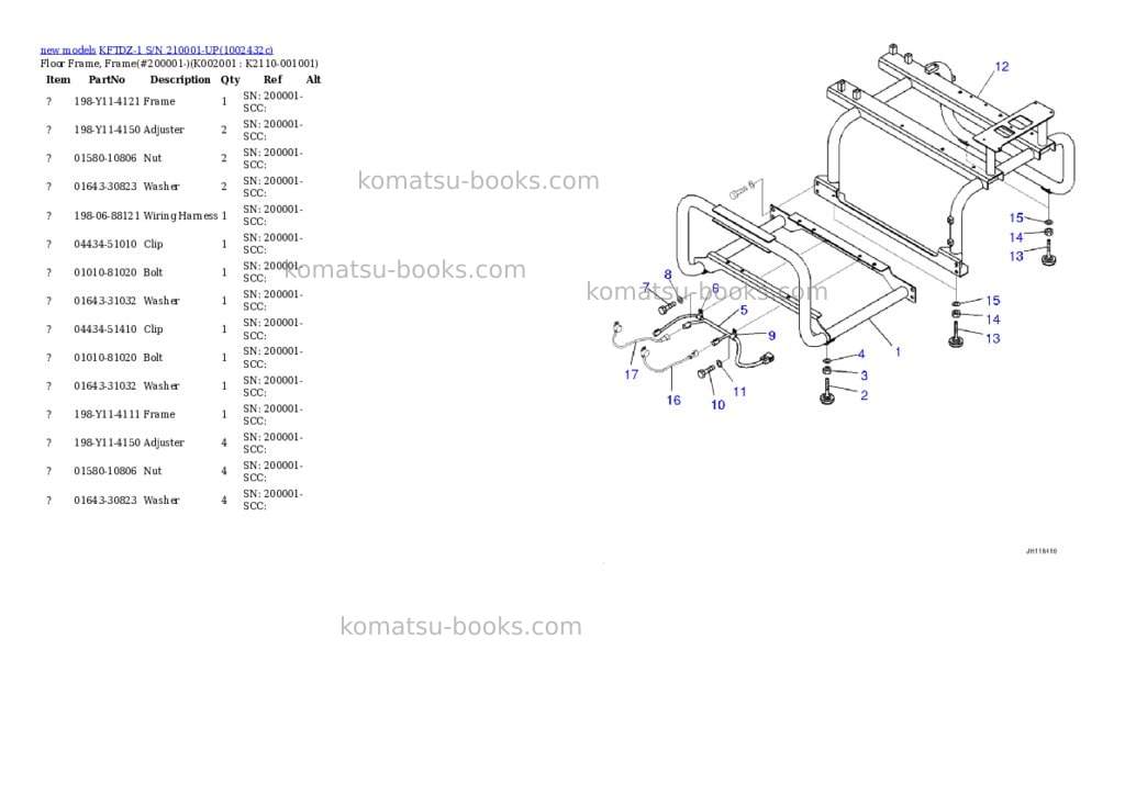 Komatsu KFTDZ-1 S/N 210001-UP Parts catalog cover Page 10 Komatsu KFTDZ-1 S/N 210001-UP Parts catalog cover Page 10