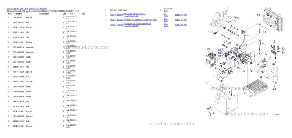 Komatsu KFTDZ-1 S/N 210001-UP Parts catalog cover Page 6 Komatsu KFTDZ-1 S/N 210001-UP Parts catalog cover Page 6