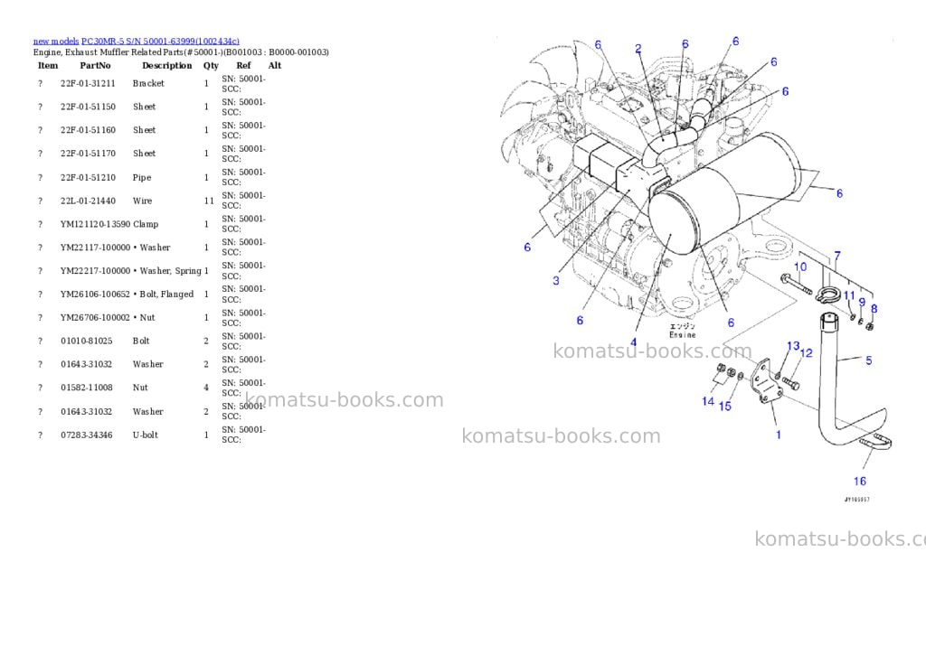 Komatsu PC30MR-5 S/N 50001-63999 Parts catalog cover Page 3 Komatsu PC30MR-5 S/N 50001-63999 Parts catalog cover Page 3
