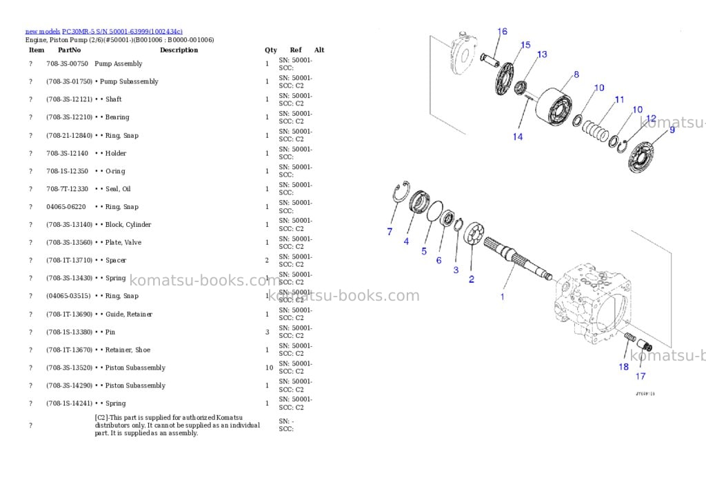 Komatsu PC30MR-5 S/N 50001-63999 Parts catalog cover Page 6 Komatsu PC30MR-5 S/N 50001-63999 Parts catalog cover Page 6