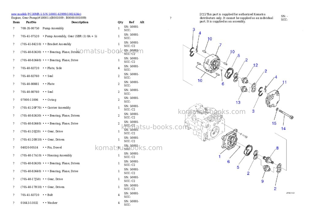 Komatsu PC30MR-5 S/N 50001-63999 Parts catalog cover Page 9 Komatsu PC30MR-5 S/N 50001-63999 Parts catalog cover Page 9