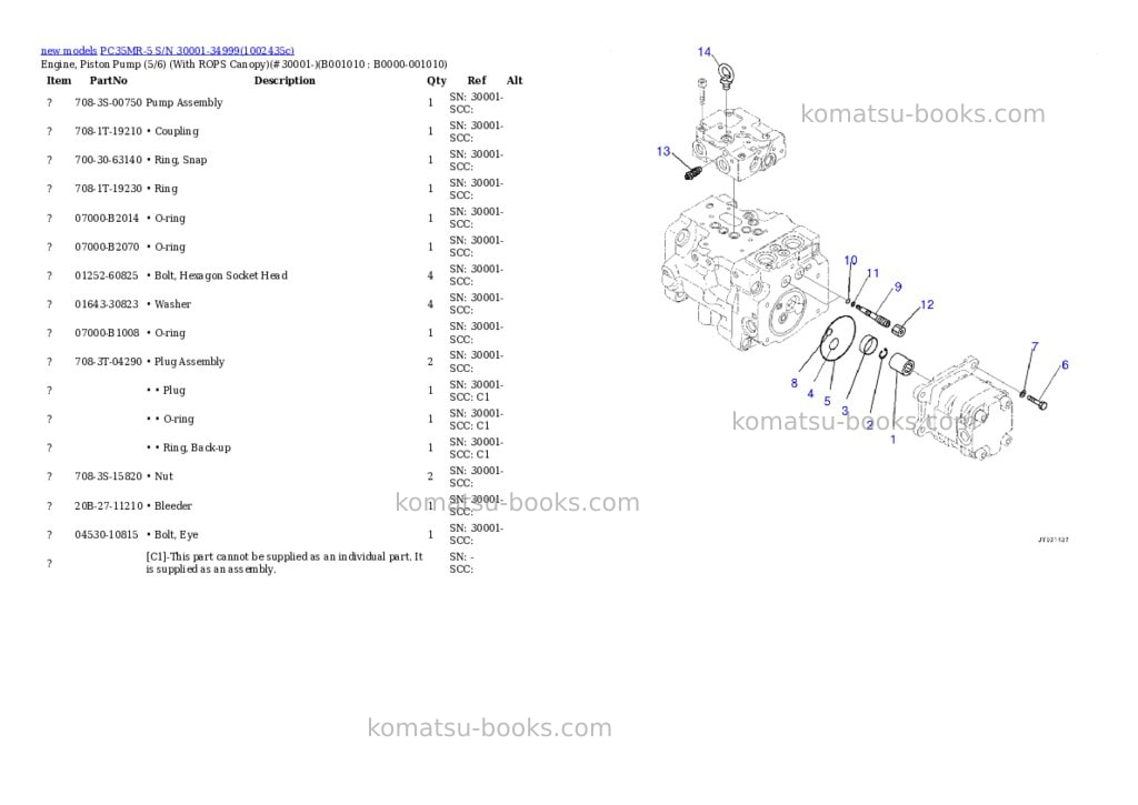 Komatsu PC35MR-5 S/N 30001-34999 Parts catalog cover Page 10 Komatsu PC35MR-5 S/N 30001-34999 Parts catalog cover Page 10