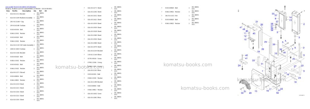 Komatsu WA50-6 S/N 68001-UP Parts catalog cover Page 8 Komatsu WA50-6 S/N 68001-UP Parts catalog cover Page 8