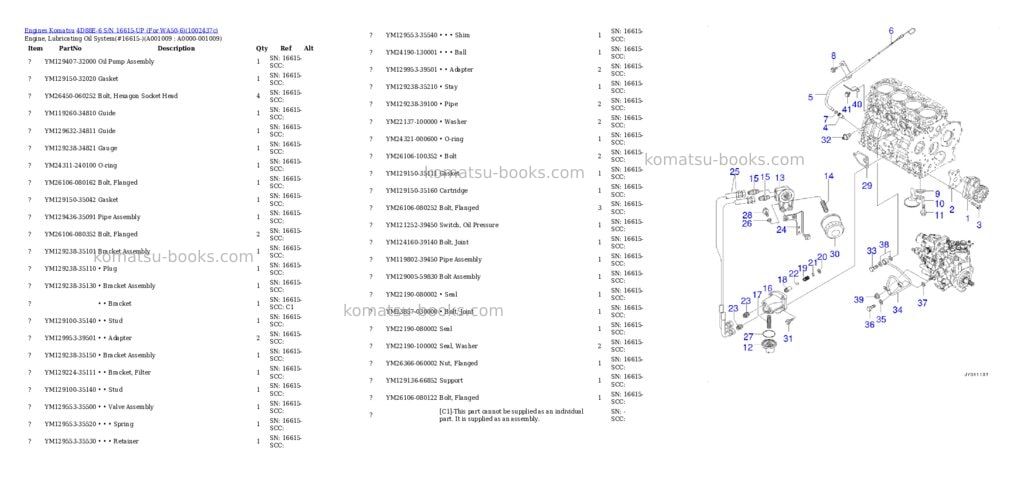 Komatsu 4D88E-6 S/N 16615-UP (For WA50-6) Parts catalog cover Page 9