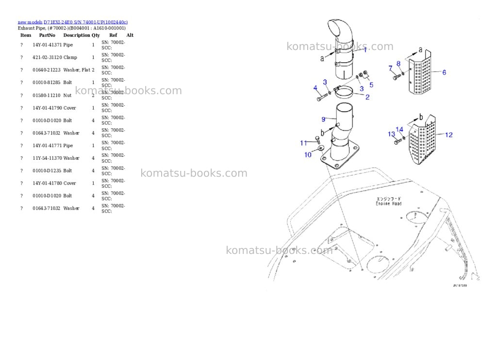 Komatsu D71EXI-24E0 S/N 74001-UP Parts catalog cover Page 10