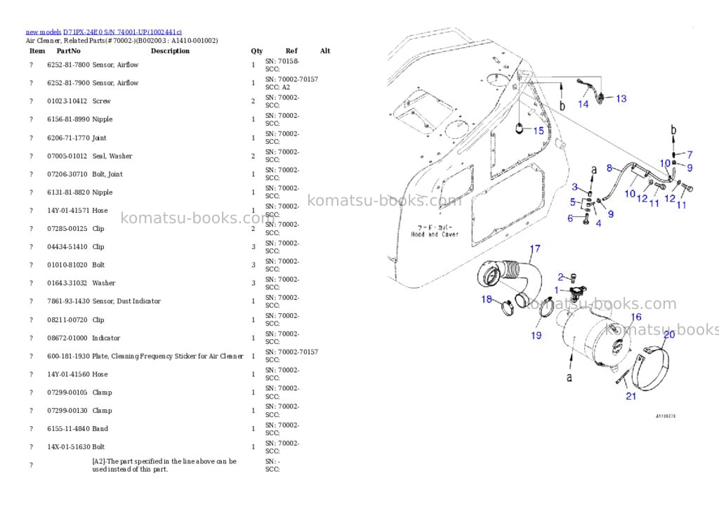 Komatsu D71PX-24E0 S/N 74001-UP Parts catalog cover Page 8