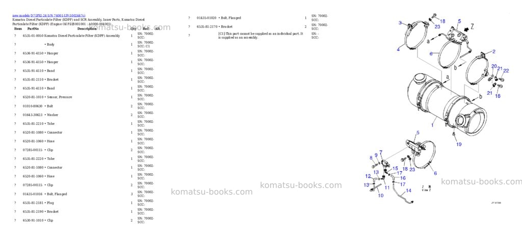 Komatsu D71PXI-24 S/N 74001-UP Parts catalog cover Komatsu D71PXI-24 S/N 74001-UP Parts catalog cover