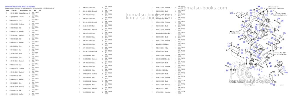 Komatsu WA250-6 S/N 80001-UP Parts catalog cover Page 4