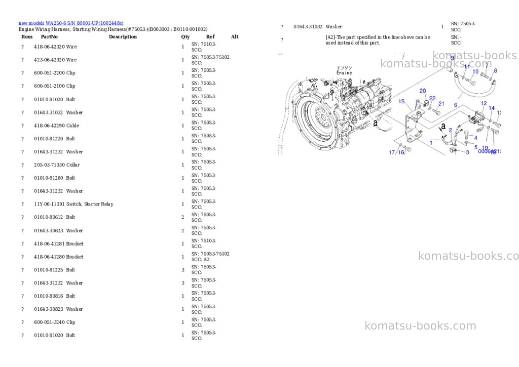 Komatsu WA250-6 S/N 80001-UP Parts catalog cover Page 5