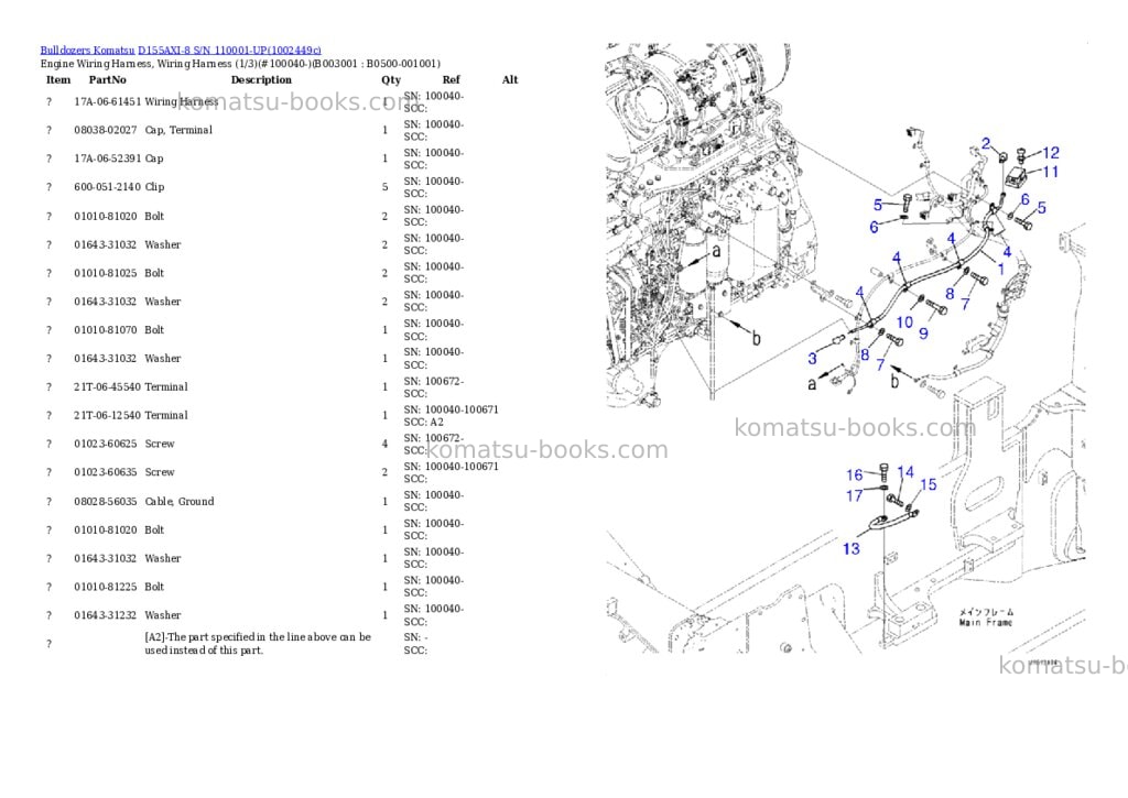 Komatsu D155AXI-8 S/N 110001-UP Parts catalog cover Page 5 Komatsu D155AXI-8 S/N 110001-UP Parts catalog cover Page 5
