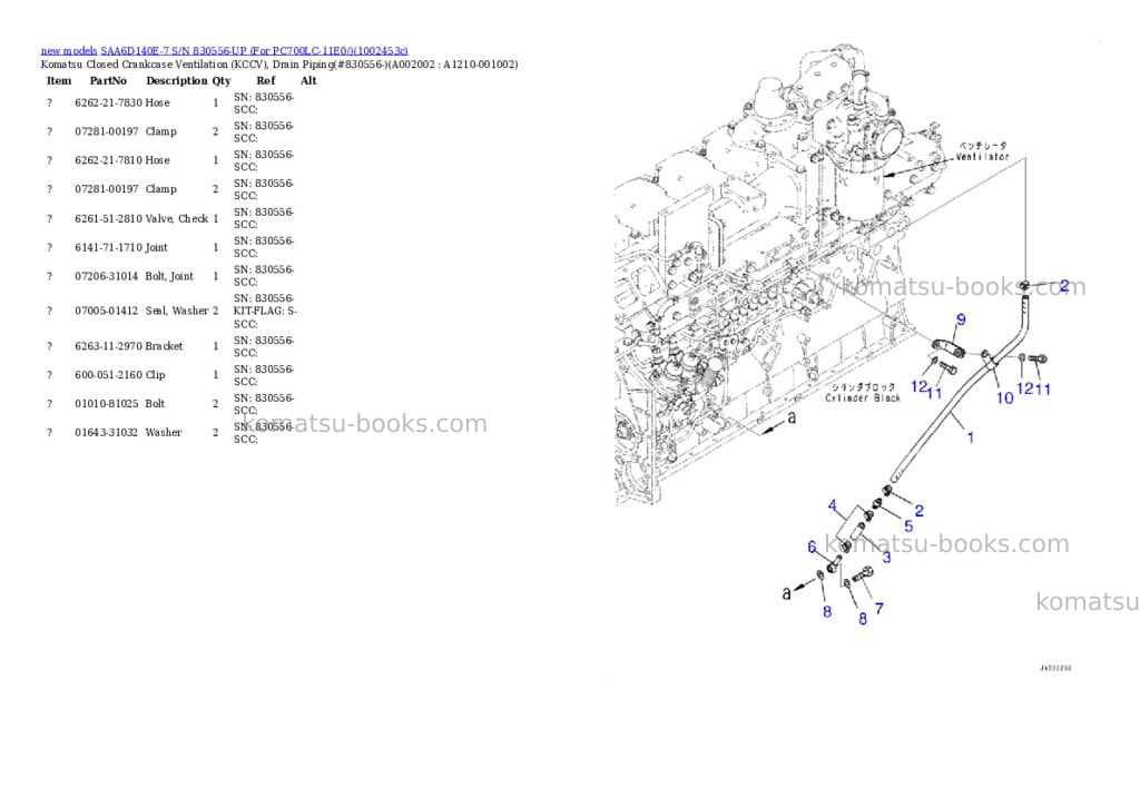 Komatsu SAA6D140E-7 S/N 830556-UP (For PC700LC-11E0/) Parts catalog cover Page 4 Komatsu SAA6D140E-7 S/N 830556-UP (For PC700LC-11E0/) Parts catalog cover Page 4