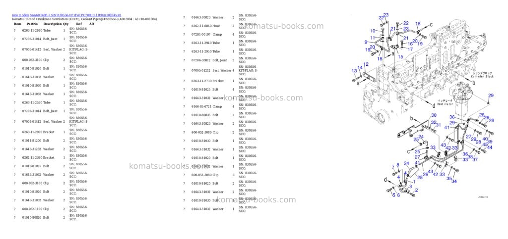 Komatsu SAA6D140E-7 S/N 830556-UP (For PC700LC-11E0/) Parts catalog cover Page 6 Komatsu SAA6D140E-7 S/N 830556-UP (For PC700LC-11E0/) Parts catalog cover Page 6