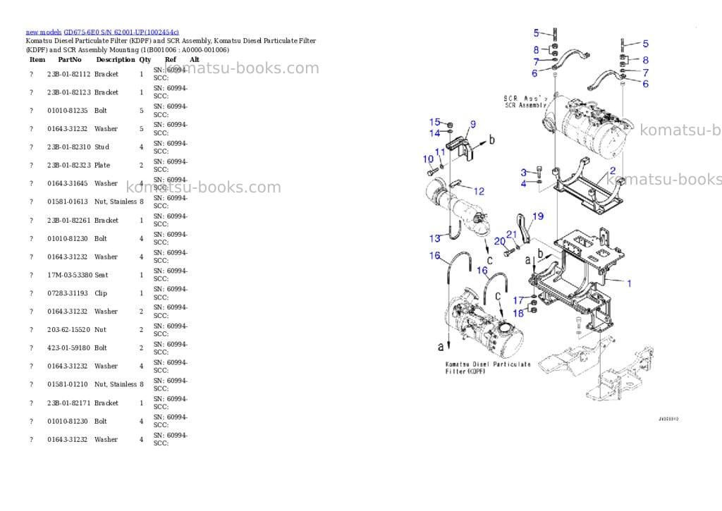 Komatsu GD675-6E0 S/N 62001-UP Parts catalog cover Page 6