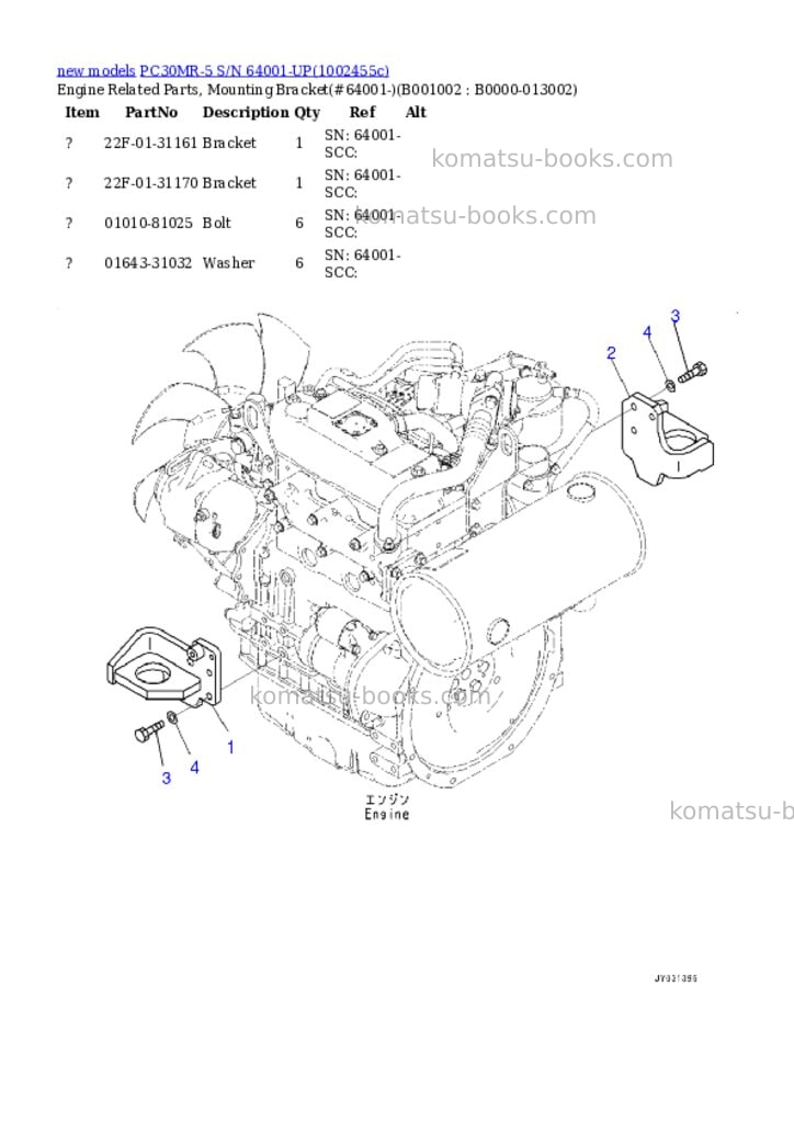 Komatsu PC30MR-5 S/N 64001-UP Parts catalog cover Page 2 Komatsu PC30MR-5 S/N 64001-UP Parts catalog cover Page 2