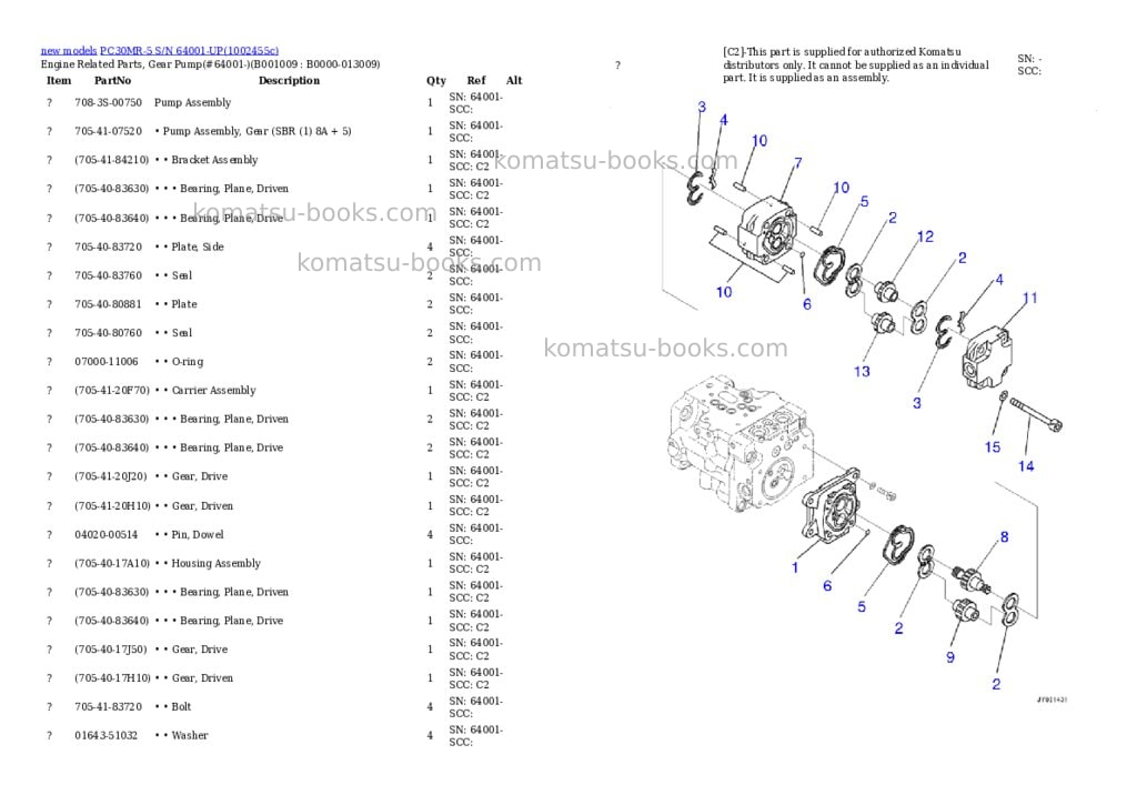 Komatsu PC30MR-5 S/N 64001-UP Parts catalog cover Page 9 Komatsu PC30MR-5 S/N 64001-UP Parts catalog cover Page 9