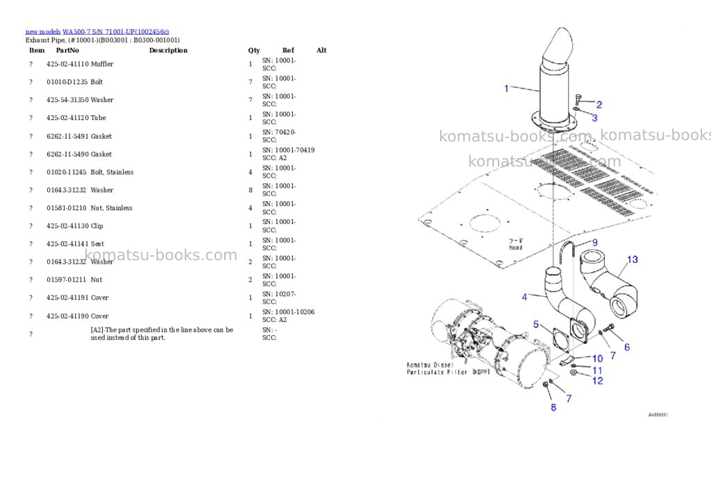 Komatsu WA500-7 S/N 71001-UP Parts catalog cover Page 5