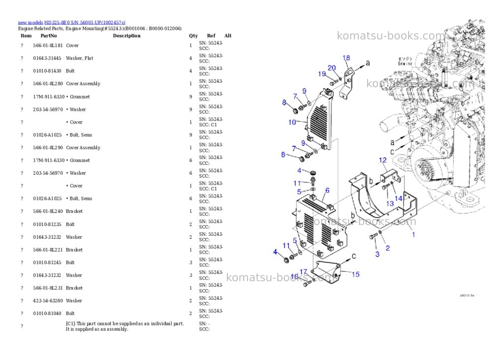 Komatsu HD325-8E0 S/N 56001-UP Parts catalog cover Page 6