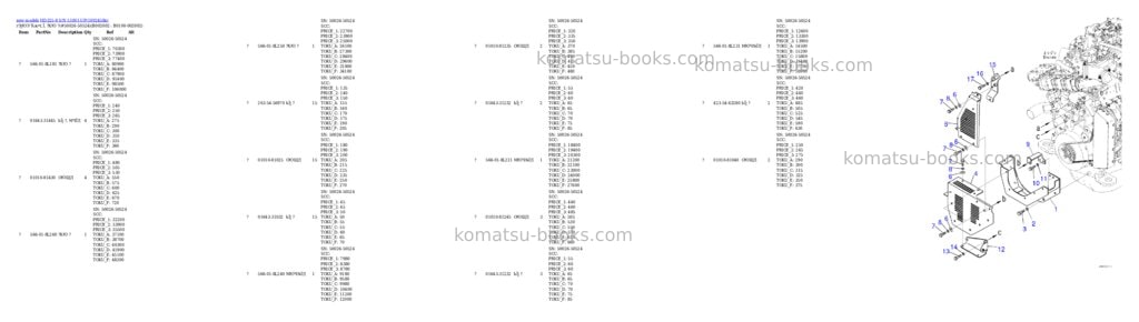 Komatsu HD325-8 S/N 51001-UP Parts catalog cover Page 8 Komatsu HD325-8 S/N 51001-UP Parts catalog cover Page 8