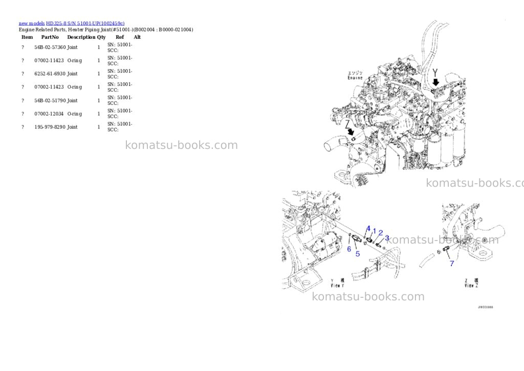 Komatsu HD325-8 S/N 51001-UP Parts catalog cover Page 10