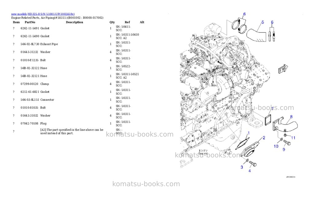 Komatsu HD325-8 S/N 51001-UP Parts catalog cover Page 2