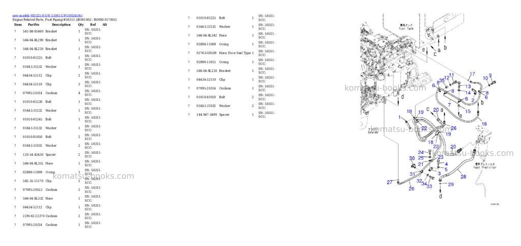 Komatsu HD325-8 S/N 51001-UP Parts catalog cover Page 3