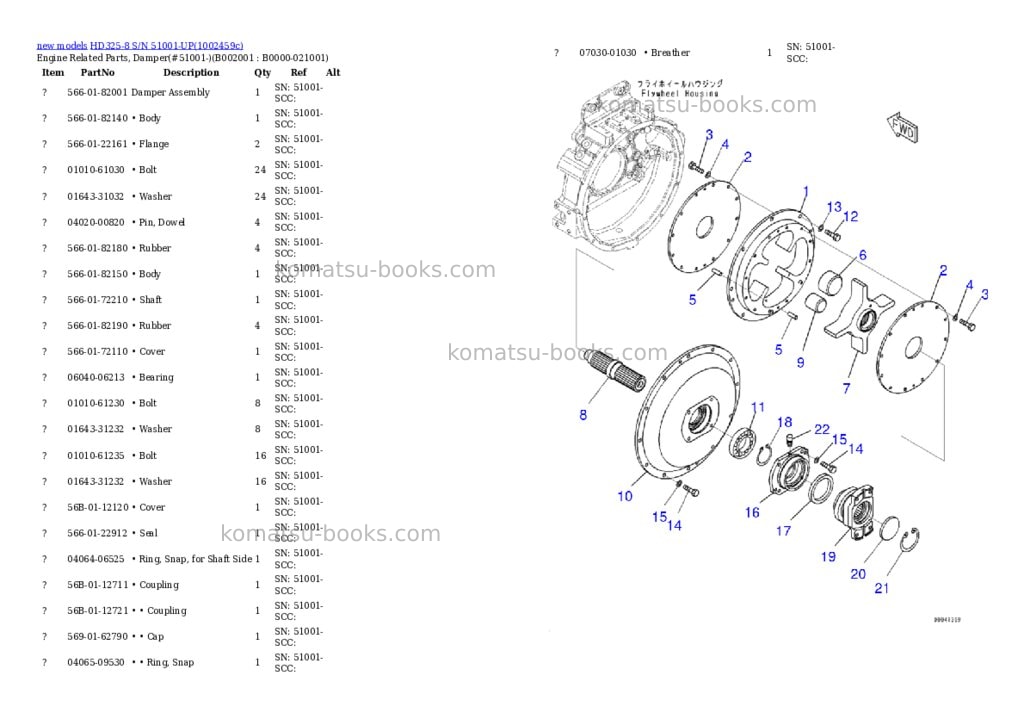 Komatsu HD325-8 S/N 51001-UP Parts catalog cover Page 7