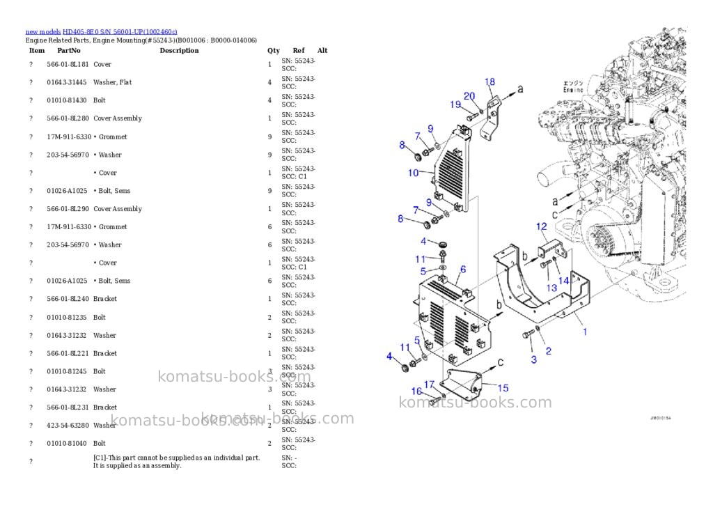 Komatsu HD405-8E0 S/N 56001-UP Parts catalog cover Page 6