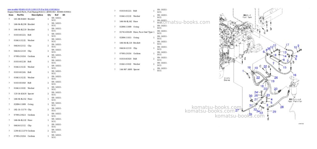 Komatsu HD405-8 S/N 51001-UP (For KAL) Parts catalog cover Page 3