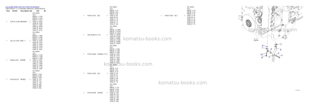 Komatsu HD465-10E1 S/N 75001-UP Parts catalog cover Page 10 Komatsu HD465-10E1 S/N 75001-UP Parts catalog cover Page 10