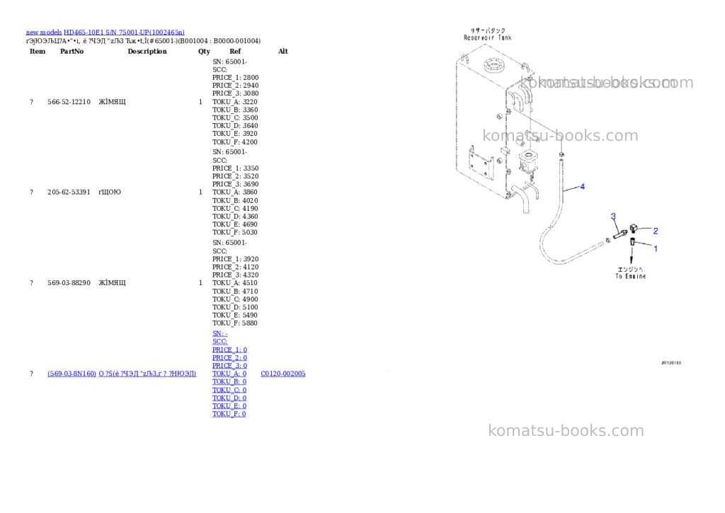 Komatsu HD465-10E1 S/N 75001-UP Parts catalog cover Page 4 Komatsu HD465-10E1 S/N 75001-UP Parts catalog cover Page 4
