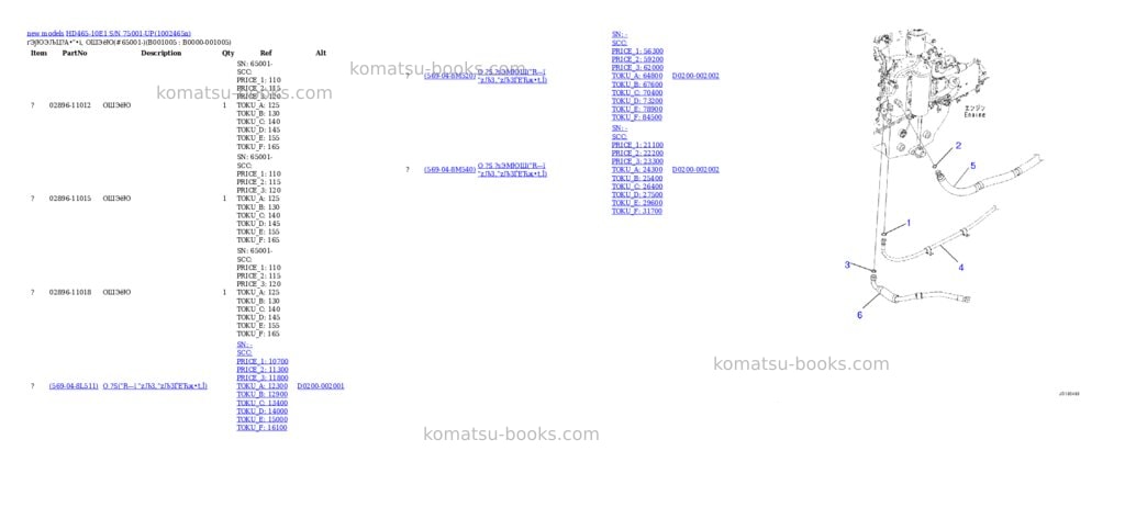 Komatsu HD465-10E1 S/N 75001-UP Parts catalog cover Page 5 Komatsu HD465-10E1 S/N 75001-UP Parts catalog cover Page 5