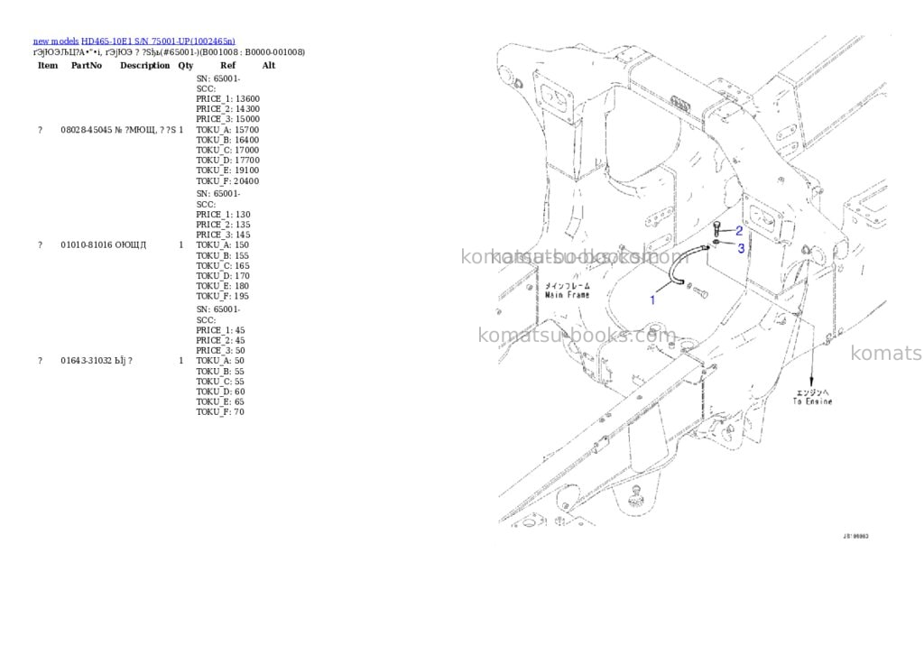 Komatsu HD465-10E1 S/N 75001-UP Parts catalog cover Page 8 Komatsu HD465-10E1 S/N 75001-UP Parts catalog cover Page 8