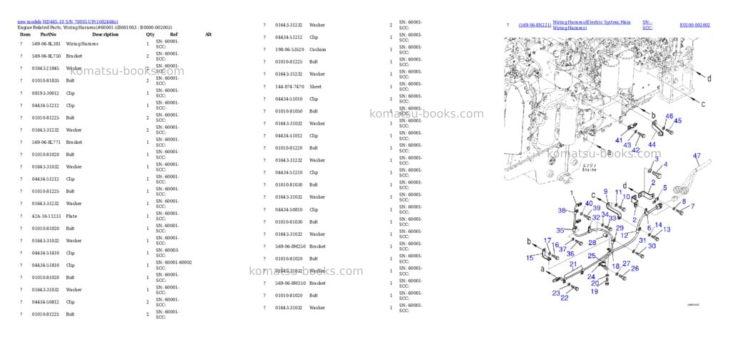 Komatsu HD465-10 S/N 70001-UP Parts catalog cover Page 3 Komatsu HD465-10 S/N 70001-UP Parts catalog cover Page 3