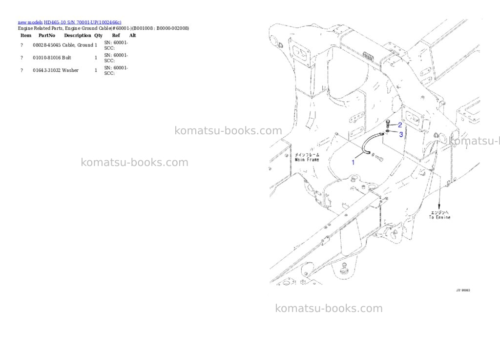 Komatsu HD465-10 S/N 70001-UP Parts catalog cover Page 8 Komatsu HD465-10 S/N 70001-UP Parts catalog cover Page 8