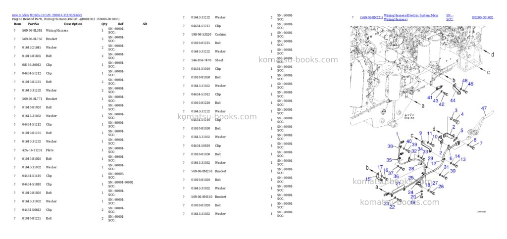 Komatsu HD605-10 S/N 70001-UP Parts catalog cover Page 3