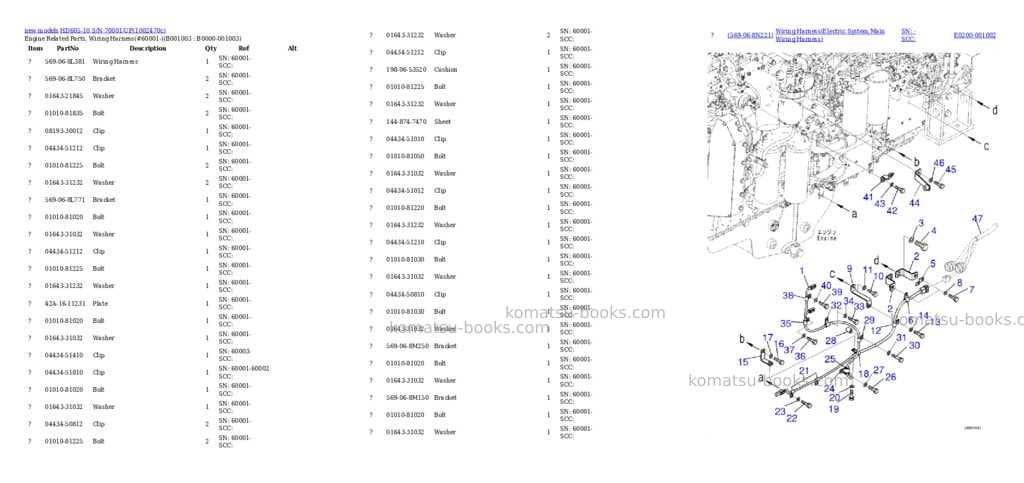 Komatsu HD605-10 S/N 70001-UP Parts catalog cover Page 3