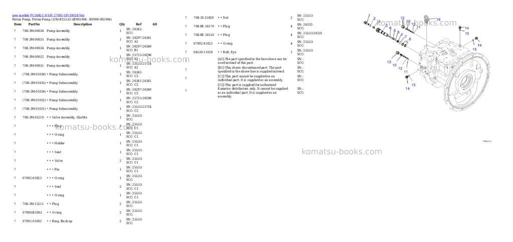 Komatsu PC160LC-8 S/N 27001-UP Parts catalog cover Page 4 Komatsu PC160LC-8 S/N 27001-UP Parts catalog cover Page 4
