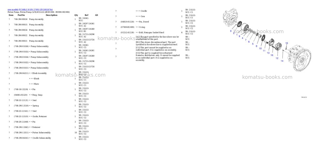 Komatsu PC160LC-8 S/N 27001-UP Parts catalog cover Page 6 Komatsu PC160LC-8 S/N 27001-UP Parts catalog cover Page 6
