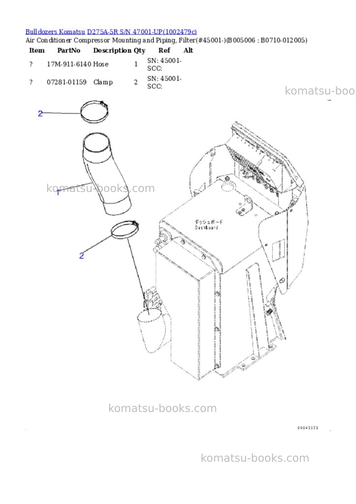 Komatsu D275A-5R S/N 47001-UP Parts catalog cover Page 10