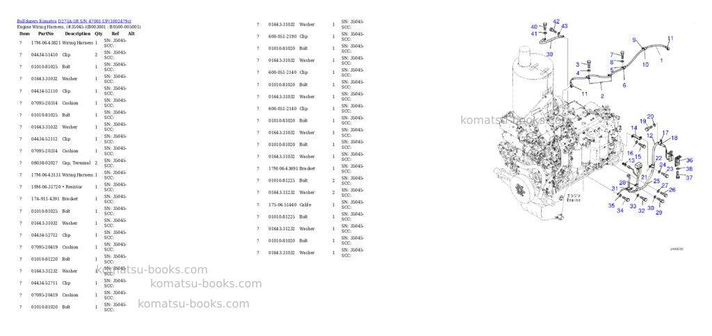 Komatsu D275A-5R S/N 47001-UP Parts catalog cover Page 3