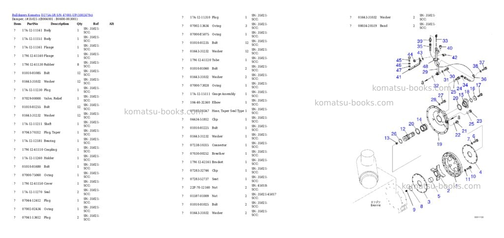 Komatsu D275A-5R S/N 47001-UP Parts catalog cover Page 4