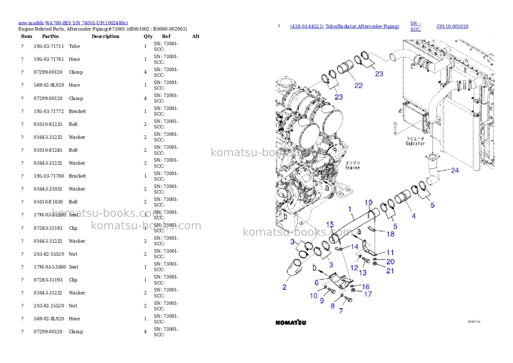 Komatsu WA700-8E0 S/N 74001-UP Parts catalog cover Page 2