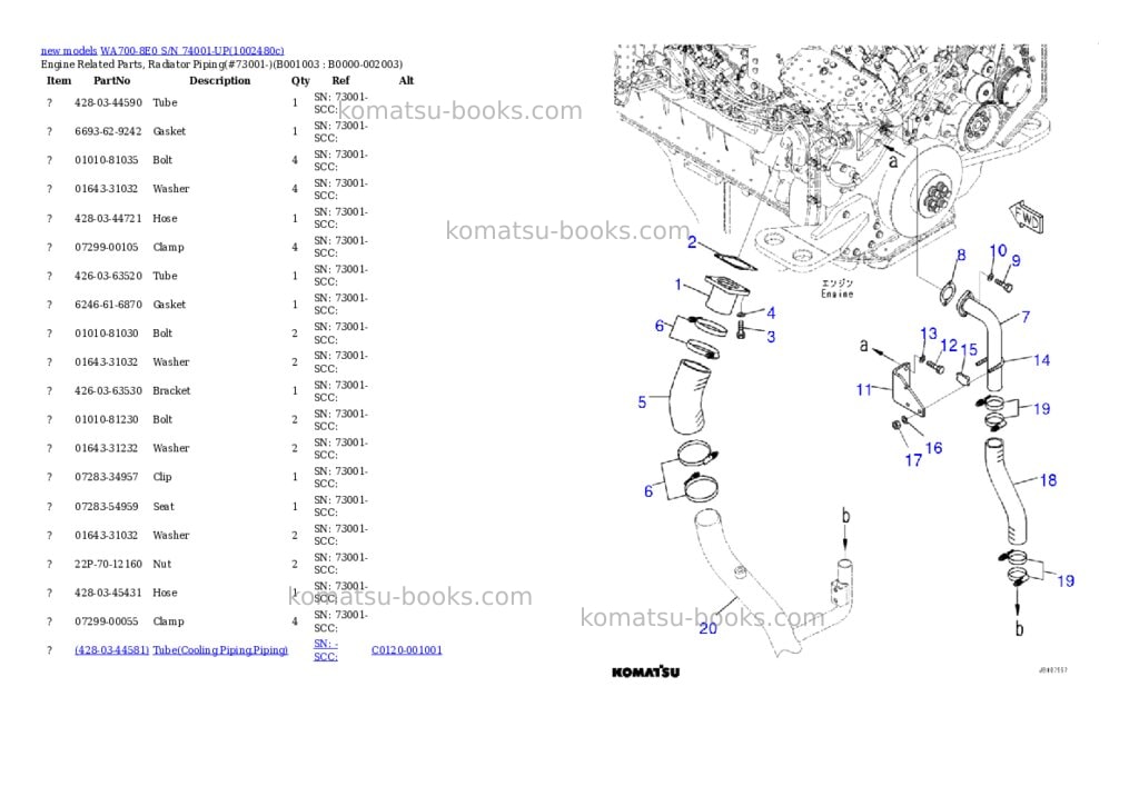 Komatsu WA700-8E0 S/N 74001-UP Parts catalog cover Page 3