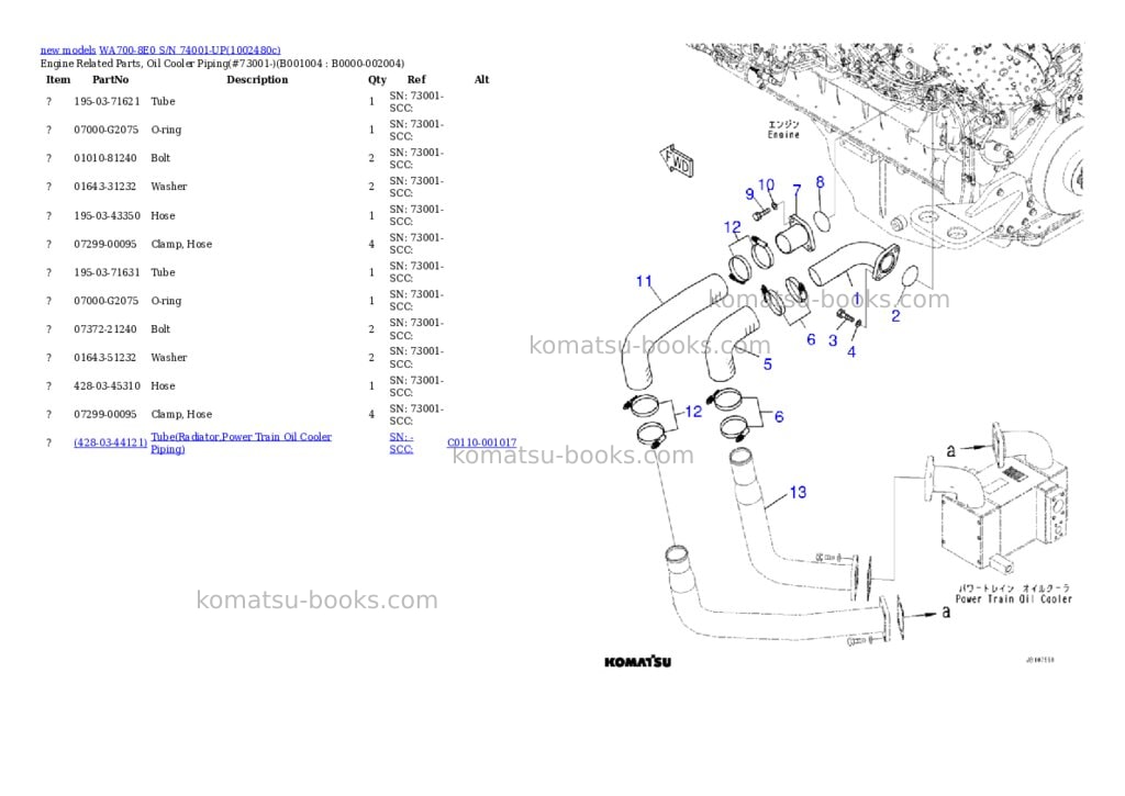 Komatsu WA700-8E0 S/N 74001-UP Parts catalog cover Page 4