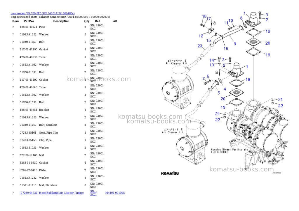 Komatsu WA700-8E0 S/N 74001-UP Parts catalog cover Page 5