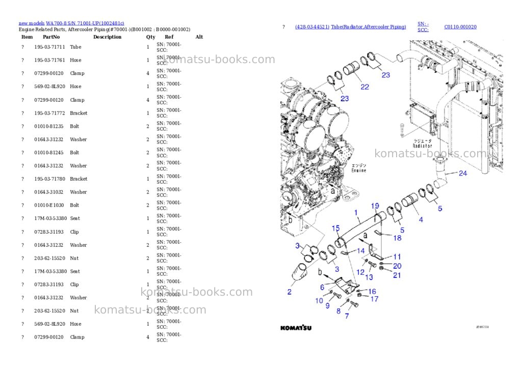 Komatsu WA700-8 S/N 71001-UP Parts catalog cover Page 2