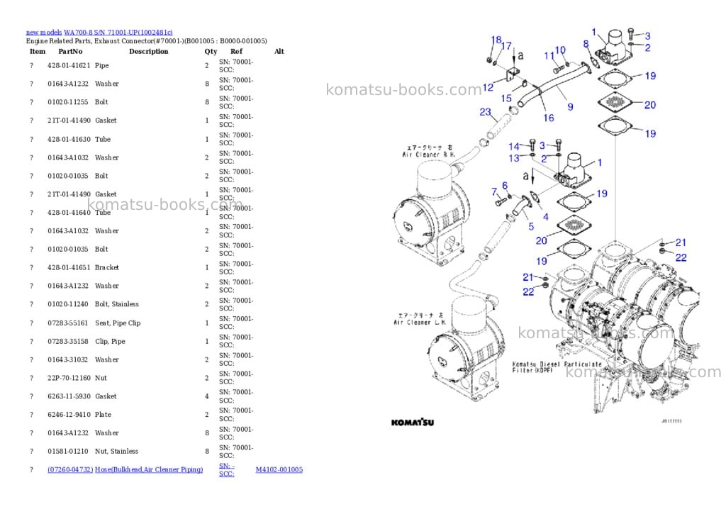 Komatsu WA700-8 S/N 71001-UP Parts catalog cover Page 5