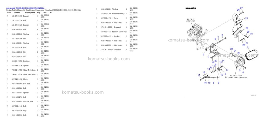 Komatsu WA800-8E0 S/N 84001-UP Parts catalog cover Page 3 Komatsu WA800-8E0 S/N 84001-UP Parts catalog cover Page 3