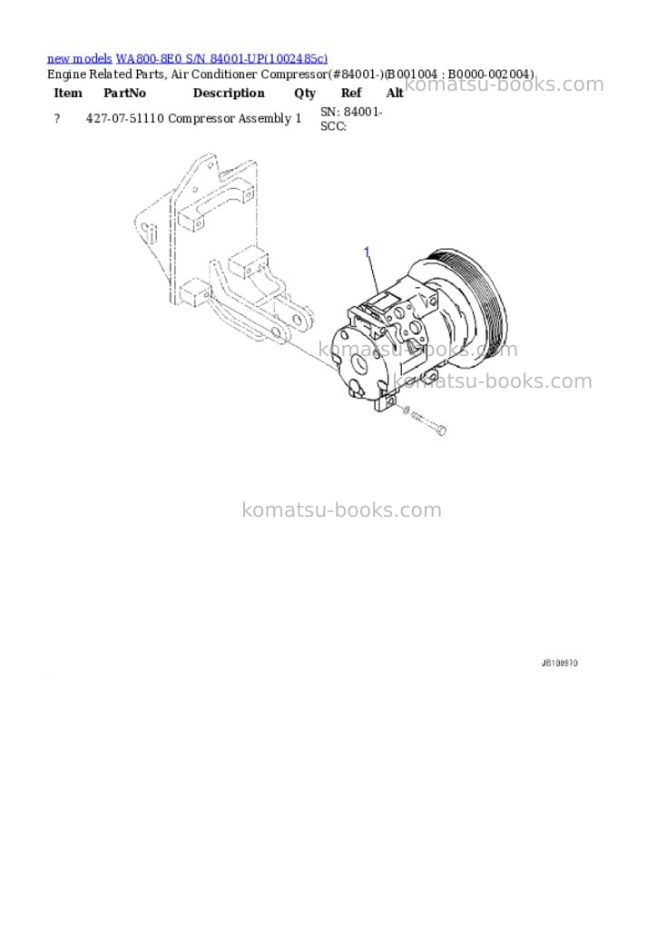 Komatsu WA800-8E0 S/N 84001-UP Parts catalog cover Page 4 Komatsu WA800-8E0 S/N 84001-UP Parts catalog cover Page 4
