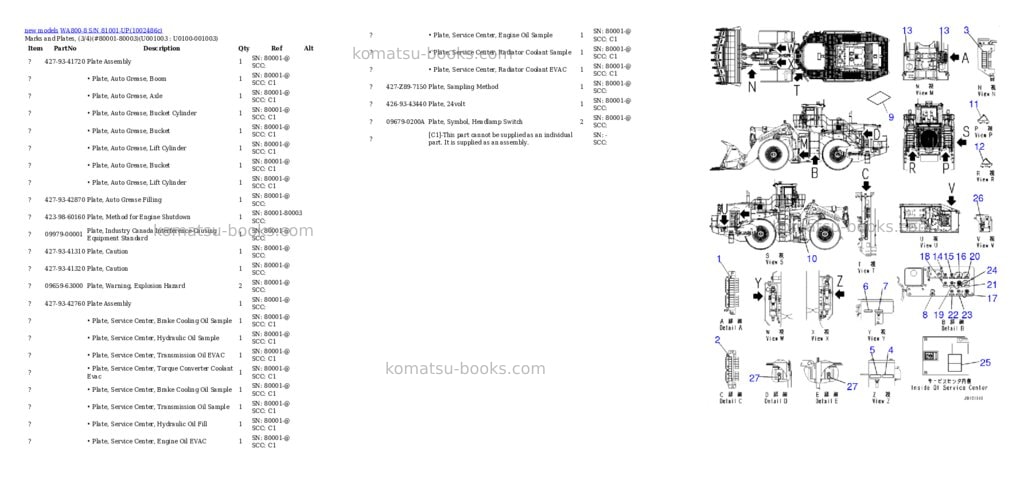Komatsu WA800-8 S/N 81001-UP Parts catalog cover Page 6